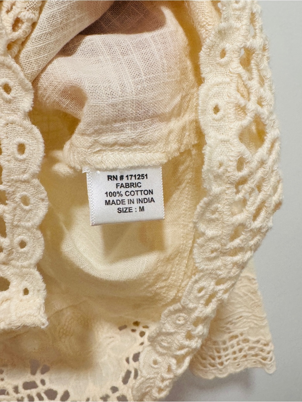 Jennifer & Grace Cream Embroidered Floral Lace-Trim Blouse - Picture 5 of 11